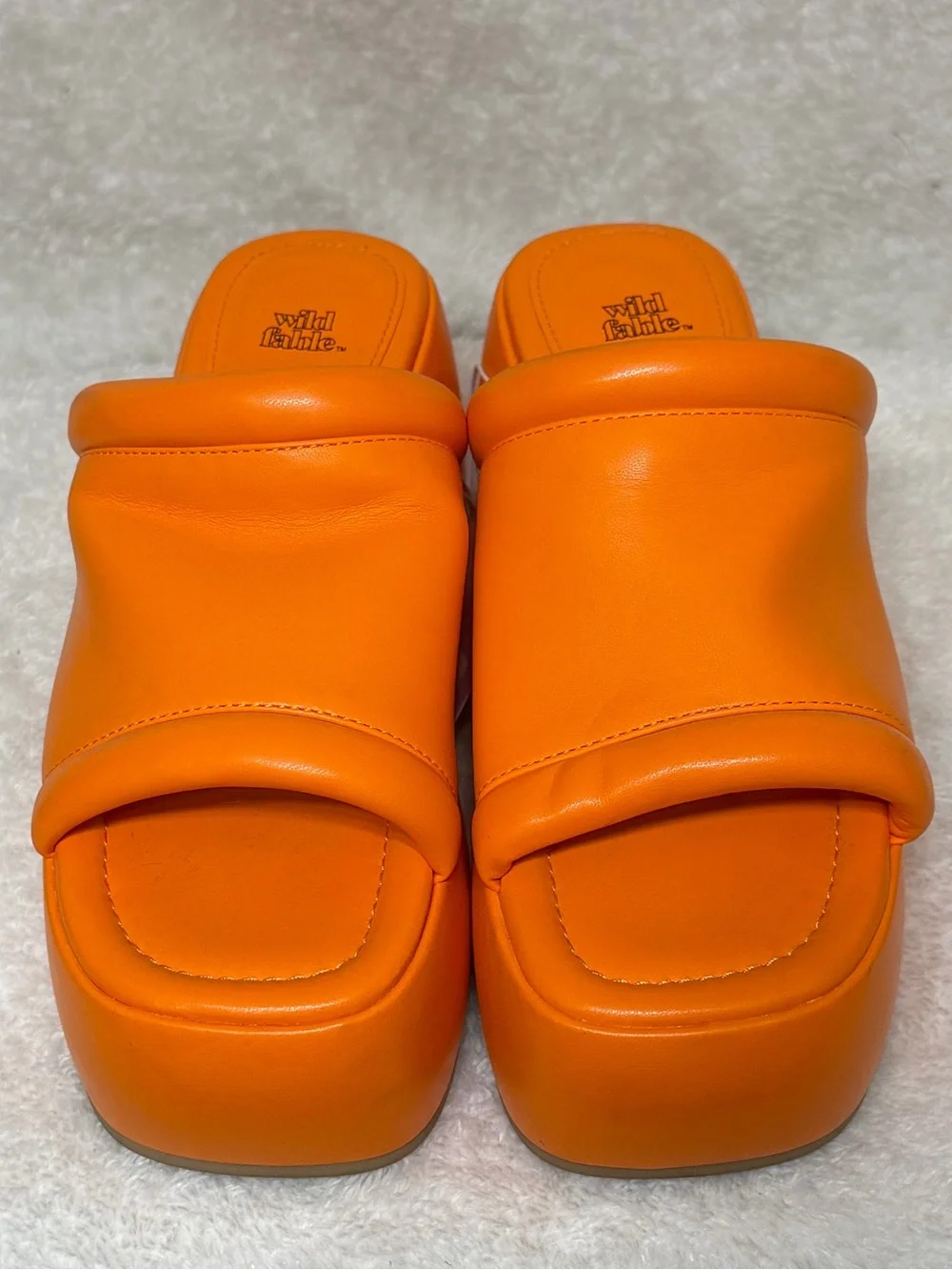 Wild Fable Neon Orange Platform Chunky Slide Sandals Size 8.5 New